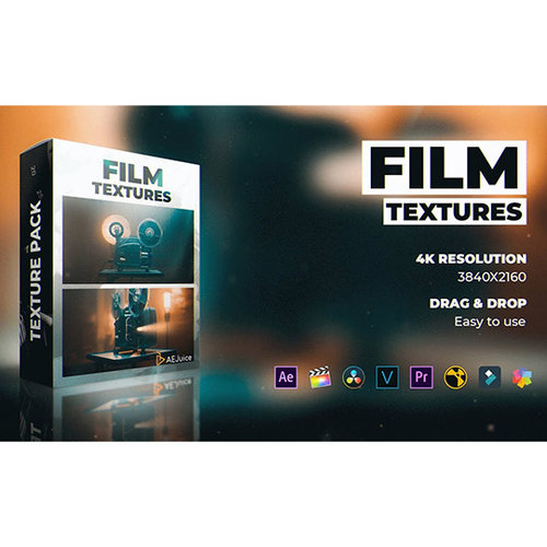 电影胶片质感叠加4K超清视频素材 Film_Textures AEJuice
