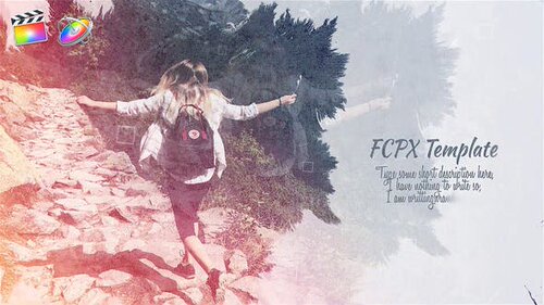优雅水墨照片相册幻灯片开场FCPX模板含音频