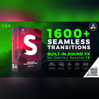 1600+无缝转场预设达芬奇模板 Seamless Transitions v3.4