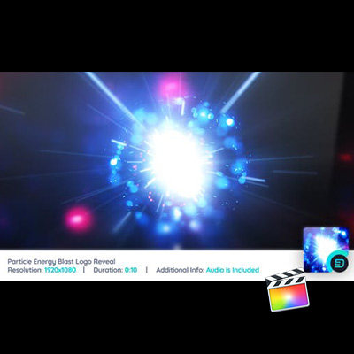 能量粒子爆炸LOGO开场FCPX模板含音频