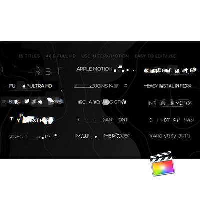 15组故障文字特效FCPX字幕插件