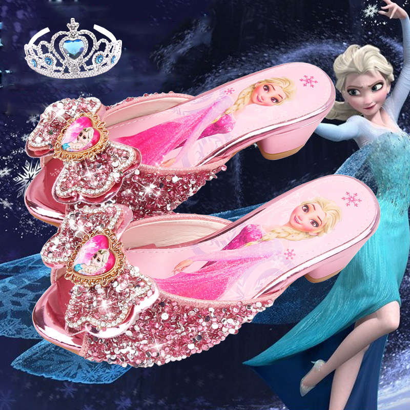 兒童拖鞋夏季女童高跟涼拖鞋水晶