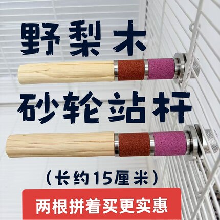 鹦鹉磨砂磨爪站杆不锈钢耐啃咬鸟类用品磨嘴解闷鸟笼配件站棍