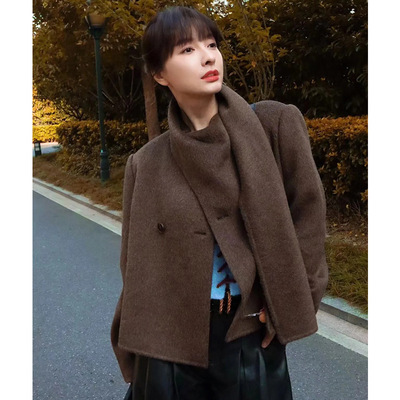 明星同款美拉德羊毛双面呢大衣女高级感毛呢外套宽松显瘦时尚百搭