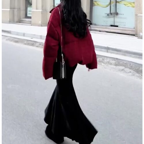 本命年红色棉衣棉服女冬季爆款小香圣诞穿搭面包服外套过年战衣