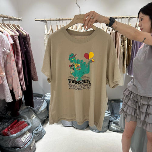 现货发 韩国东大门代购2026夏connaught女士时尚百搭圆领印花T恤