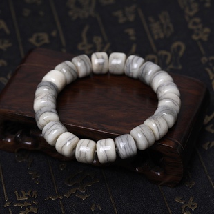 保真牛骨12mm老型珠手链西藏回流文玩手串供养级老骨养身民族风