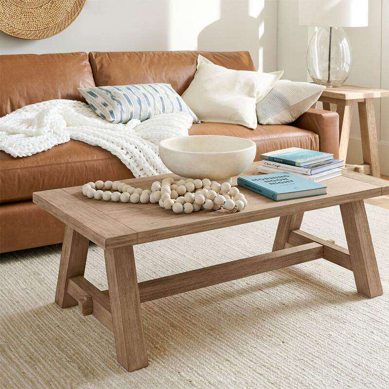 美式乡村复古茶几做旧田园长条白蜡木实木客厅全套家具电视柜组合