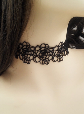 项链脖子饰品黑色简约大方宽边