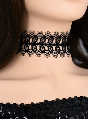 黑色简约大方风脖颈饰品蕾丝项圈