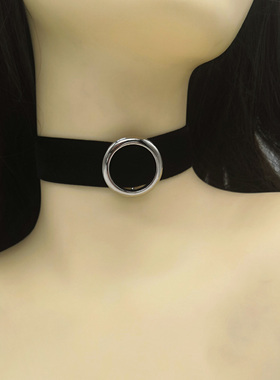 欧美choker丝绒圆环短款脖子饰品
