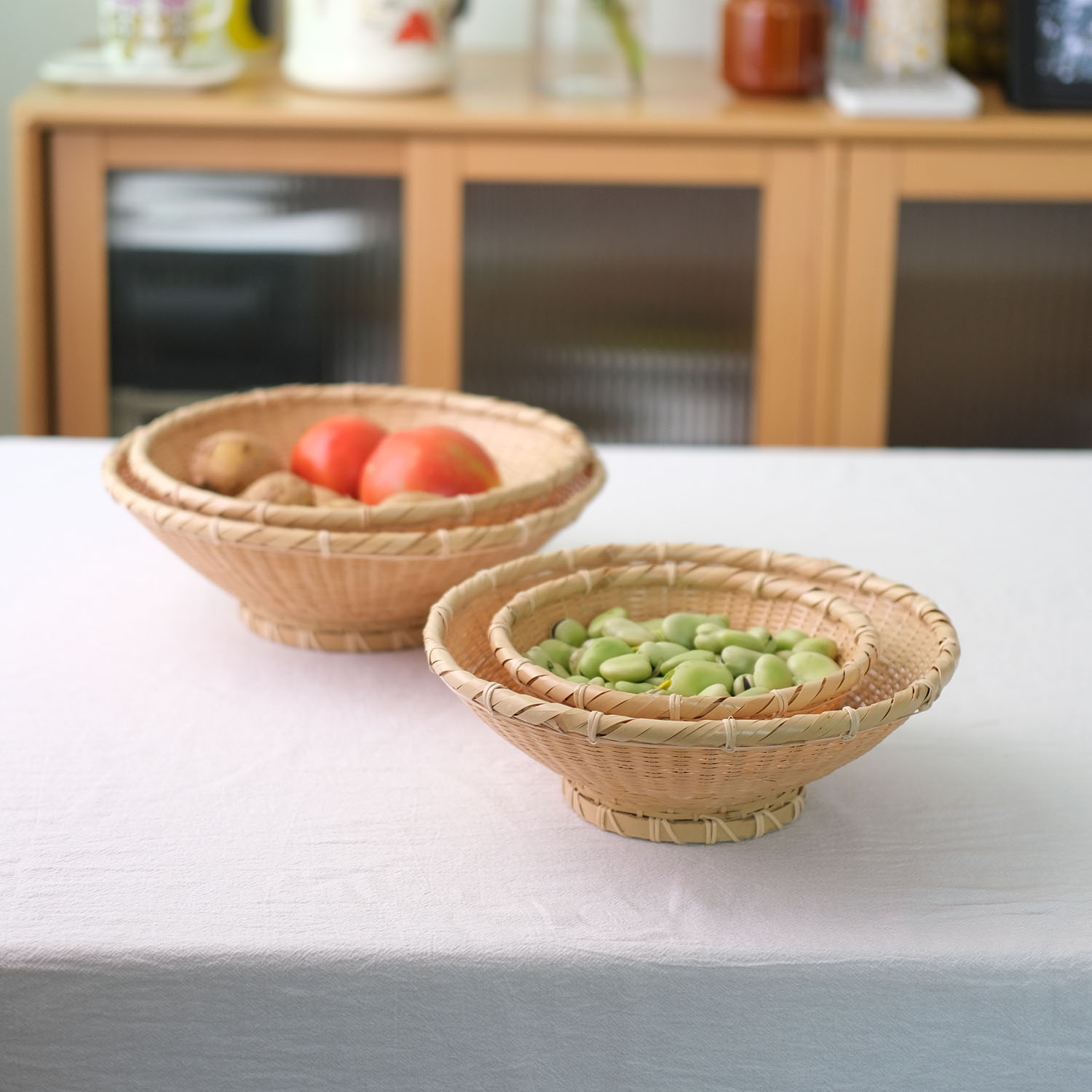 日式竹编竹编碗斗笠碗