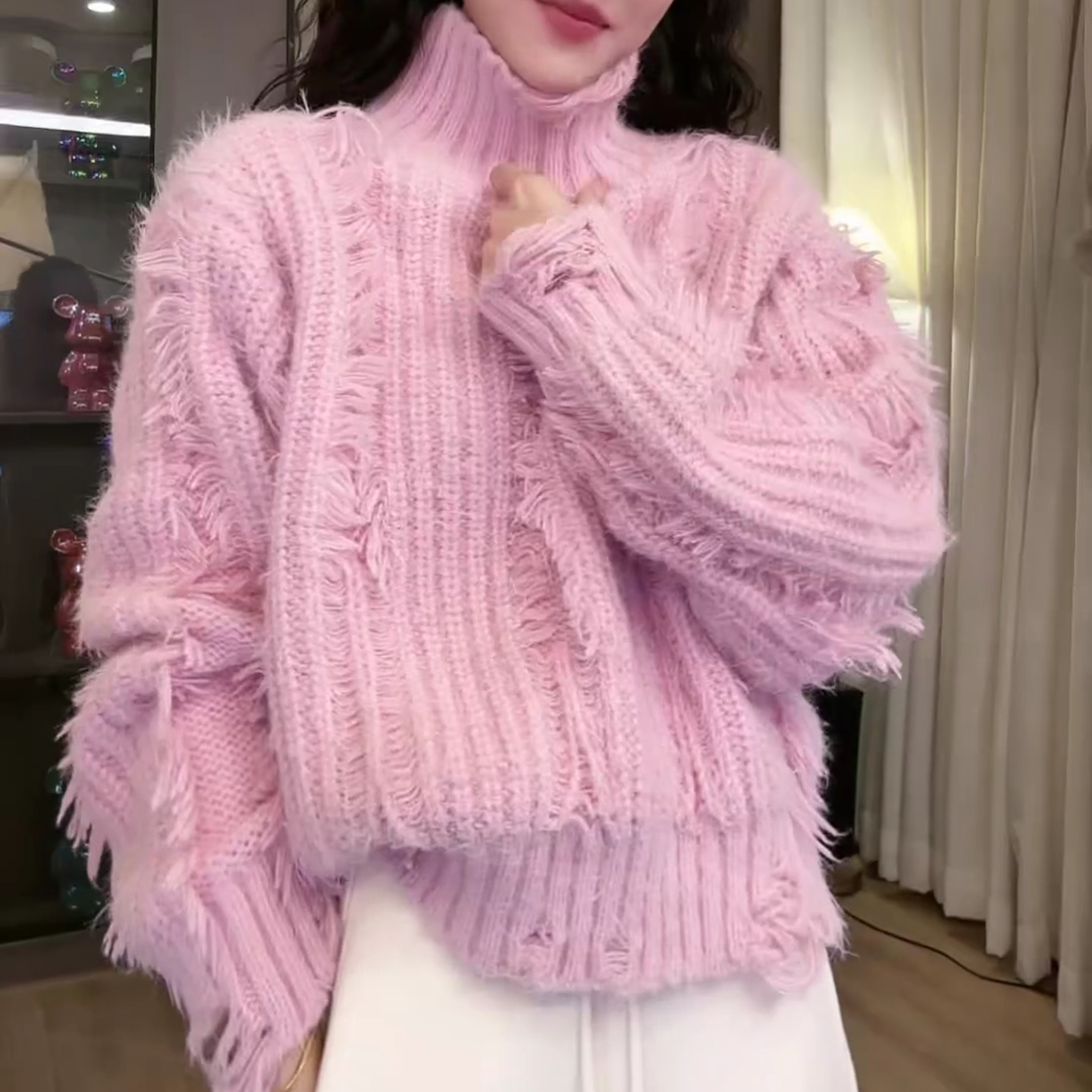 高级感软糯高领毛衣女款