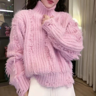 高级感软糯高领毛衣女款 独特漂亮针织内搭上衣潮 秋冬韩系洋气时尚