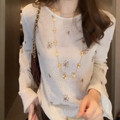 新款 女气质小个子可外穿打底衫 薄款 针织衫 百搭上衣 长袖 2026春季