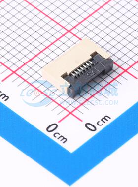 连接器 FPC-0.5FX-7PWCR-H20 SMD,P=0.5mm,卧贴 翻盖式 7P 下接