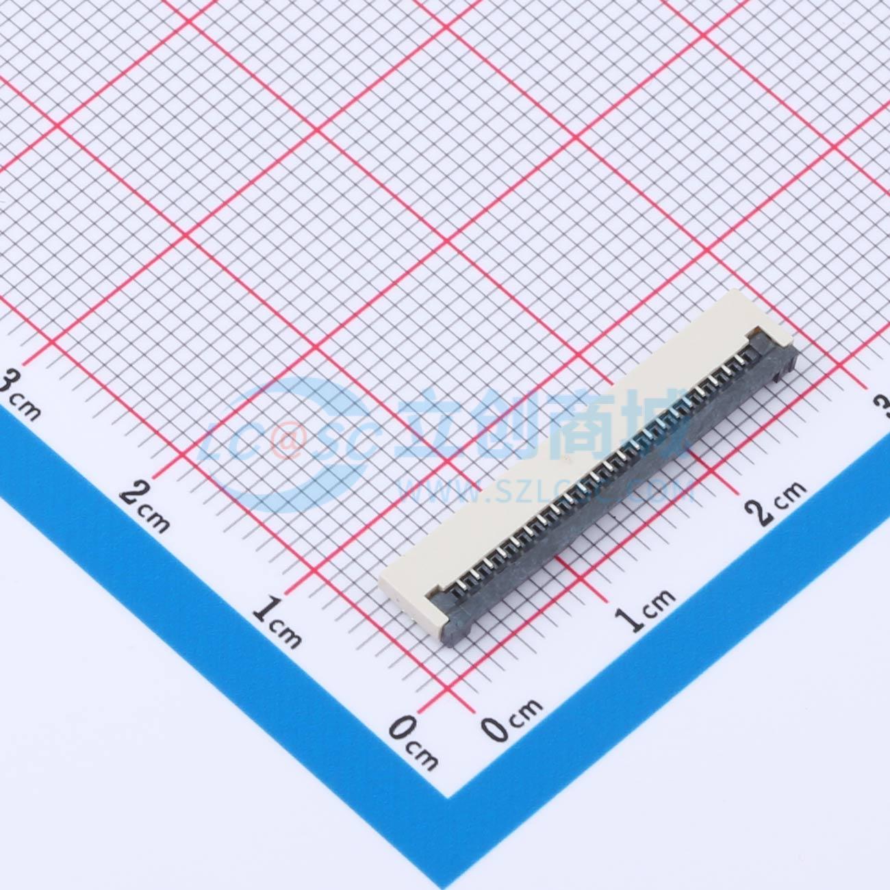连接器 ZX-1.0FPC-2H-QFX22P SMD,P=1mm,卧贴 翻盖式 22P 下接