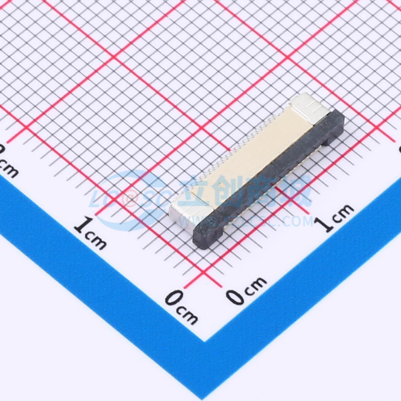 连接器 ZX-0.5FPC-2H-CTXX22P SMD,P=0.5mm,卧贴 抽屉式 22P 下接