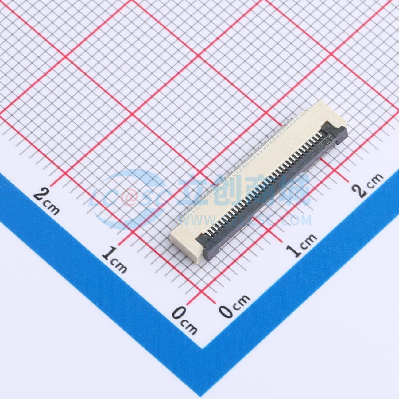 连接器 AFD01-S35FCA-00 SMD,P=0.5mm,卧贴 翻盖式 35P 下接