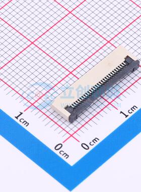 连接器 FPC-0.5FX-28PWCR-H20 SMD,P=0.5mm,卧贴 翻盖式 28P 下接