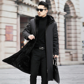 装 长款 水貂毛男士 双两面穿内胆连帽进口整貂风衣外套冬新貂皮大衣