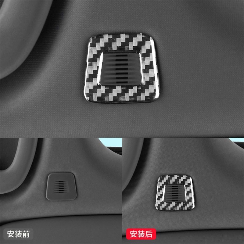 适用于阿尔法Giulia Stelvio碳纤维车顶麦克风贴纸内饰改装配件