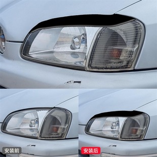 件钢琴黑亮黑色大灯灯眉装 EP91外饰改装 饰贴 99款 适用于丰田96