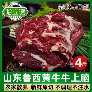 清真牛上脑鲁西散养黄牛国产新鲜生牛肉整切雪花上脑烤肉食材4斤