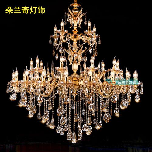 欧式大气奢华三层锌合金挑高客厅水晶吊灯具 酒店大堂别墅复式楼