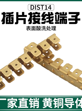 谷川DIST14插片横带接线端子黄铜酸洗电线连接器