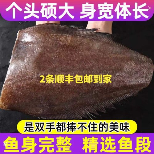 鲽鱼格陵兰深海新鲜鸦片包邮顺丰