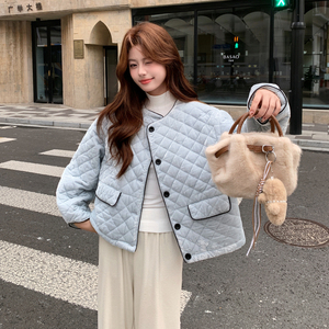 新款格子短款棉服2C231-D66-P155-K228图片