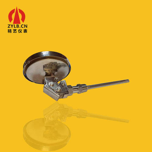 厂家全钢双金属温度计径向不锈钢温度计立装304 WSS-411 100°C