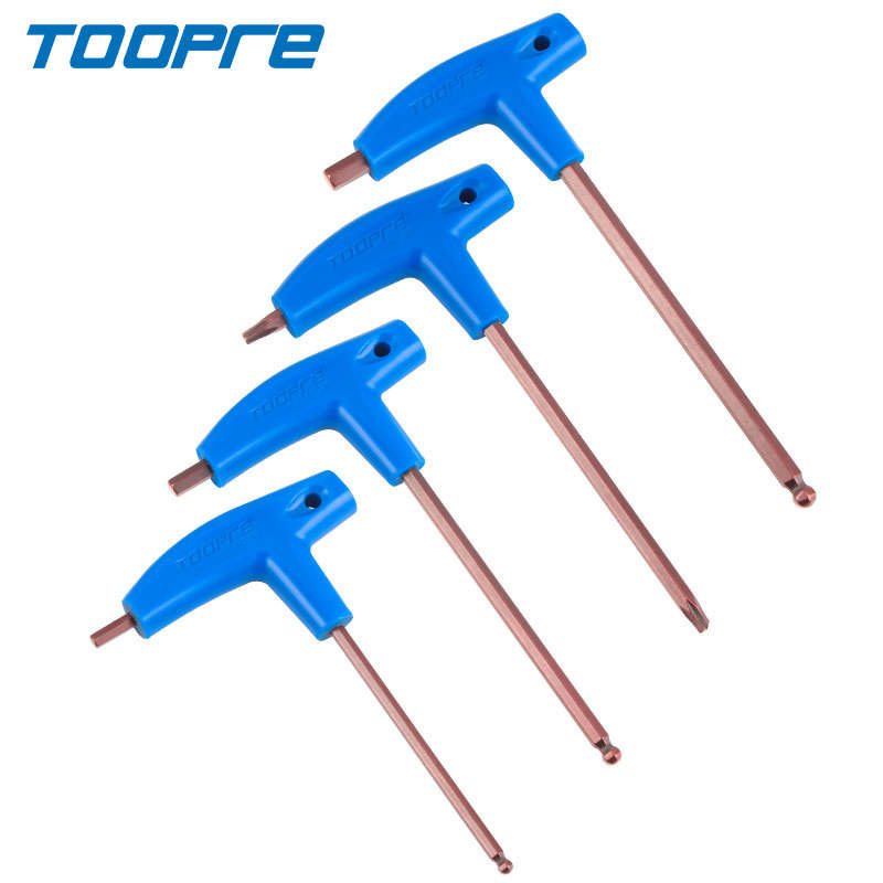 TOOPRE自行车内六角扳手T型加长塑料手柄双头T25扳手S2工具套装