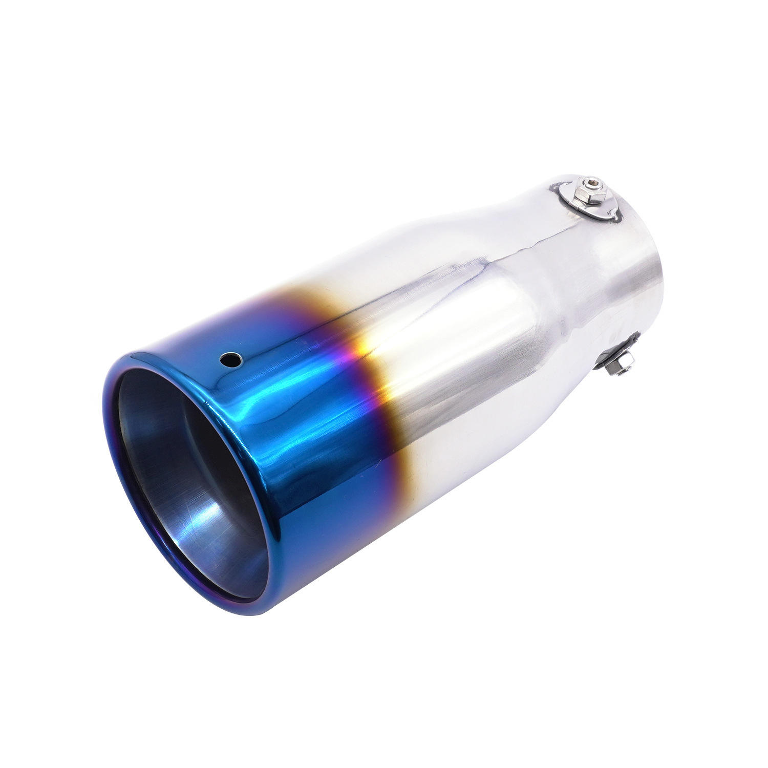 汽车不锈钢排气管76MM改装尾喉消声器烤蓝消音器3INCH通用配件