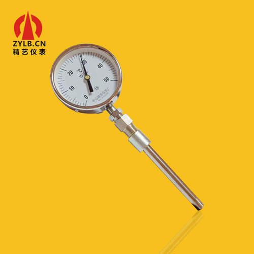 径向双金属温度计普通型立装带焊接底座温度计护套WSS-411 50°C
