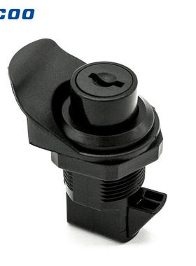 斯科A6214按压式转舌锁MS750开关电柜门配电箱锁黑色塑料按钮锁