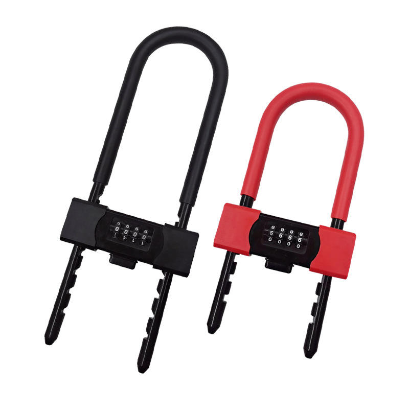密码锁u型玻璃门锁家用门锁加长u形锁具插锁仓库市店大门防盗