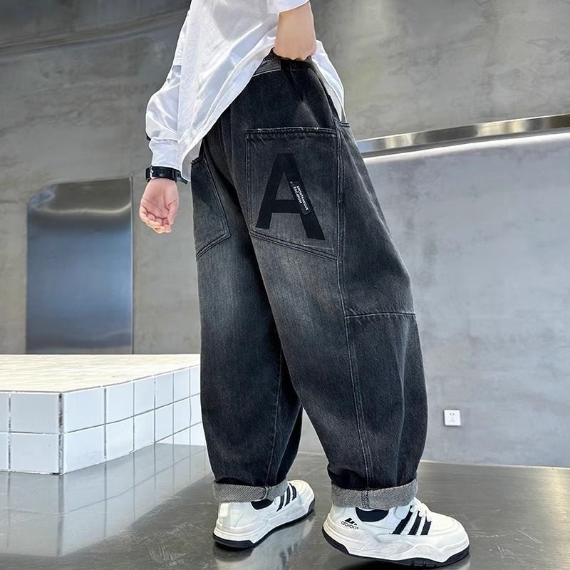 男童牛仔裤春秋款2025新款儿童秋装裤子中大童装男孩秋季休闲长裤