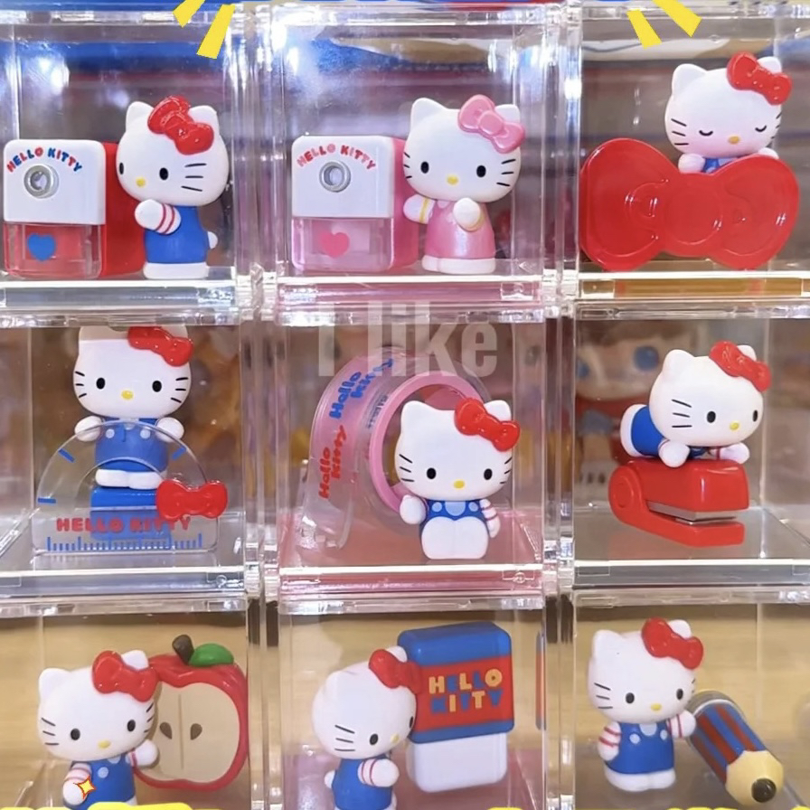 正版HelloKitty奇趣文具系列盲盒kt手办摆件凯蒂猫微盲盒玩偶公仔