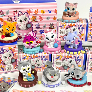 正版 迪士尼植绒盲盒猫咪派对cosbi迷你人偶玛丽猫潮玩送手办礼物