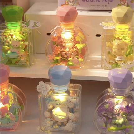 正版三丽鸥花恋精灵hellokitty盲盒积木许愿瓶diy摆件女生日礼物