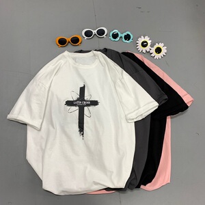 港风印花短袖T恤半袖男潮A061-T3028图片