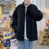 2021新款报纸咖啡色男士大码春款夹克A061-XJ，男装夹克，电商A061