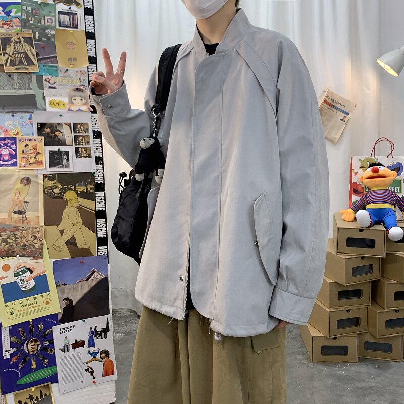 2021新款报纸黑色大码男士春款夹克A061-XJ,男装夹克,电商A061