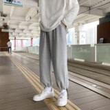 2021春款港风棉面灰色3休闲宽松卫裤运动裤A061-K1898-P25，男装休闲裤，电商A061