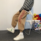 2021新款港风灯芯绒卡其色4宽松休闲运动裤A061-K1881-P50，男装休闲裤，电商A061