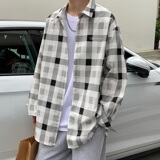 2021春款港风深格宽松休闲衬衣长袖衬衫B275-C9009，男装衬衫，电商A061