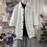 2021短袖五分袖七分袖八分袖这么多袖宽松衬衫A061-C8056-P45，男装衬衫，电商A061