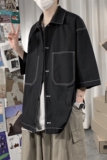 2021短袖五分袖七分袖八分袖就是这么多袖宽松衬衫A061-C8056-P45，男装衬衫，电商A061
